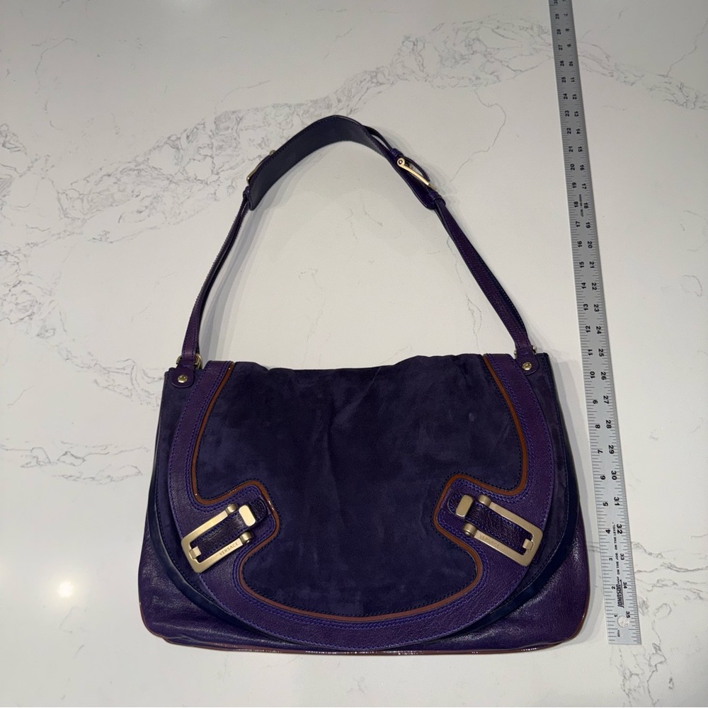 Vintage Versace Suede & Leather Shoulder Flap Messenger Bag - Picture 6 of 16